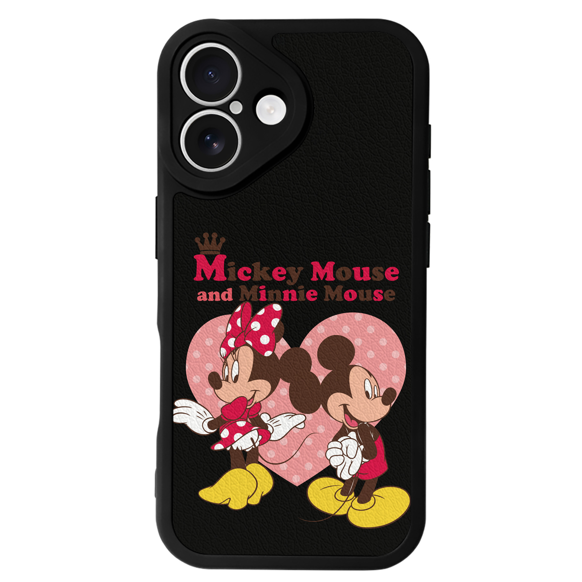 （画像用） ミッキーマウス Mickey Mouse 【iPhone 16シリーズ対応】シリコンスマホケース（レザー調） 材質：シリコン